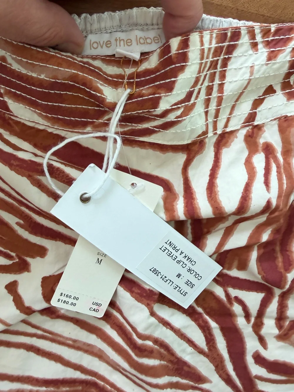 NWT Anthropologie Love the Label Zebra Print Top w/ Eyelet Sleeves Size Medium
